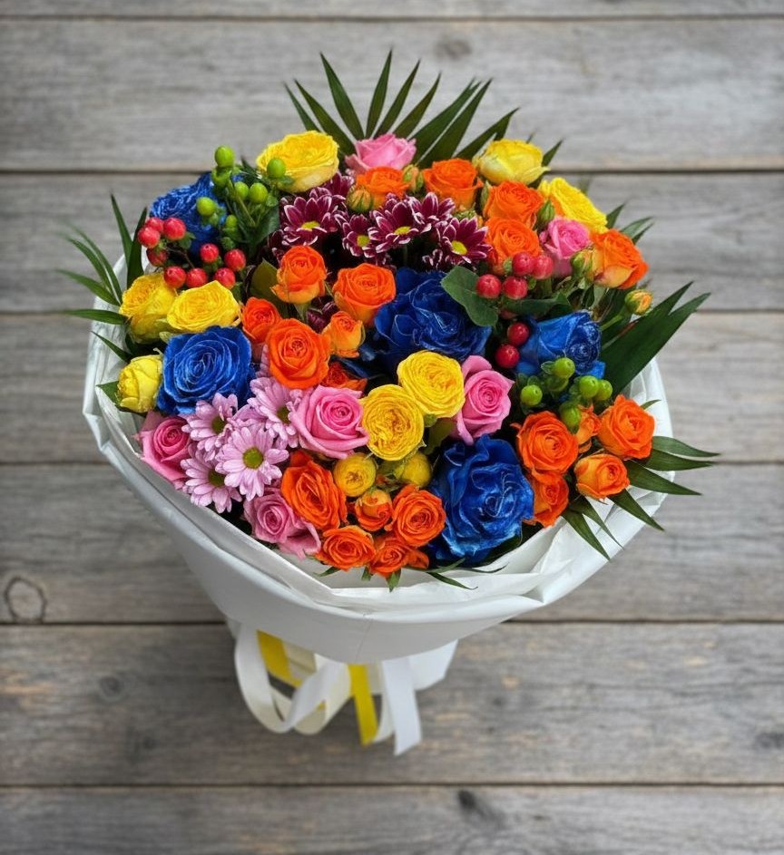 Букет цветов из: Розы и Хризантемы в Приютово