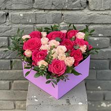 Цветочная композиция из Розы в коробке в Приютово