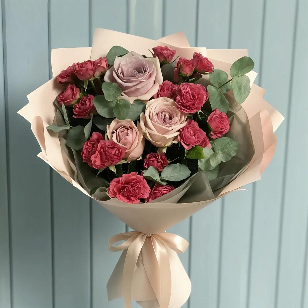 Букет цветов из: Гвоздики и Розы в Приютово