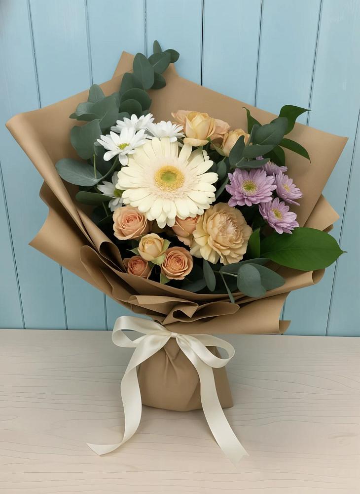 Букет цветов из: Герберы и Хризантемы в Приютово