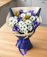 Букет цветов из:  Розы, Ирисы и Хризантемы #REPLACE_PRED# Приютово