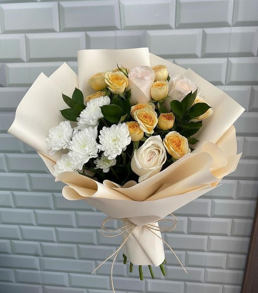 Букет цветов из: Розы и Хризантемы в Приютово