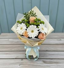 Букет цветов из:  Герберы, Розы и Хризантемы #REPLACE_PRED# Приютово