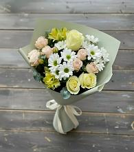 Букет цветов из:  Альстромерии, Розы и Хризантемы в Приютово