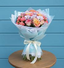 Букет цветов из:  Хризантемы и Розы в Приютово