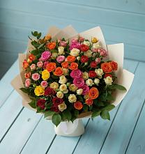 Букет Микс из разноцветных кустовых роз #REPLACE_PRED# Приютово